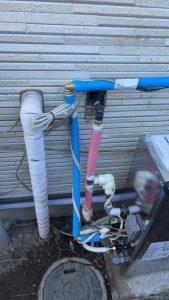 渋川市　石油給湯器交換・給湯管新設工事〈ノーリツ　石油給湯器　エコフィール　水道直圧式　フルオートタイプ　4万キロ　OTQ-C4706AYS　BL〉