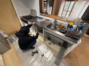 渋川市　食洗機〈Panasonic　フロントオープン食洗機　NP-45EF1WPE〉