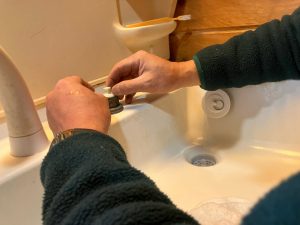 渋川市　洗面台水栓漏水工事