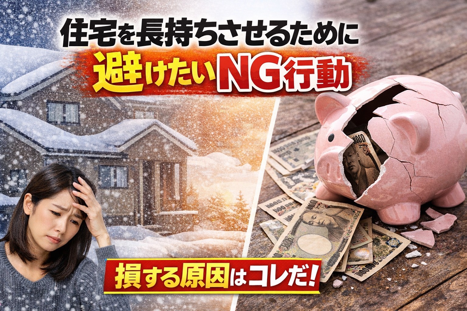 住宅を長持ちさせるために避けたいNG行動❌