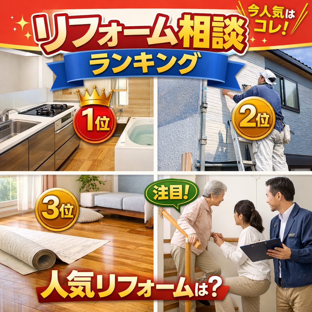 リフォーム相談ランキング｜今多い人気のリフォーム内容とは？