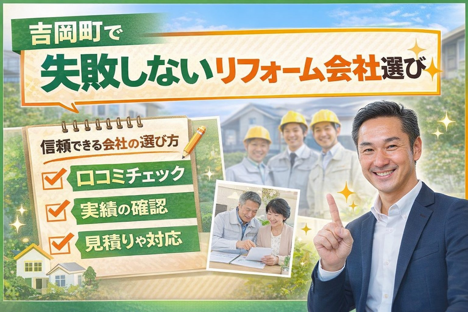 吉岡町で失敗しないリフォーム会社選び｜後悔しないためのチェックポイント✅！