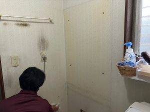 吉岡町　洗面台工事〈LIXIL　ピアラ　三面鏡〉