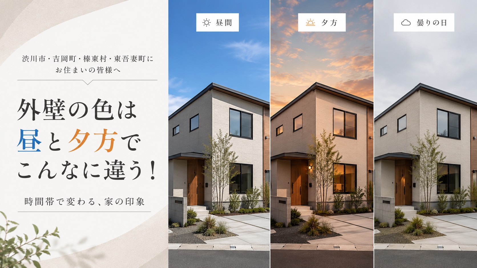 【外壁】渋川市・吉岡町・榛東村・東吾妻町にお住まいの皆さま😊外壁塗装、「昼」と「夕方」で色の見え方が違うことをご存じですか？